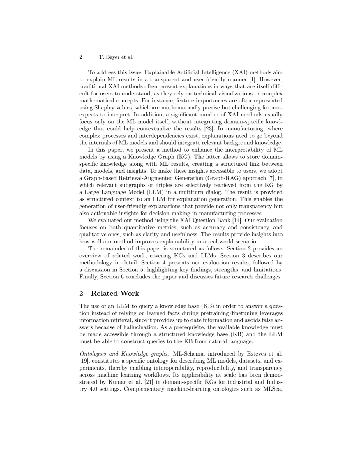 Using Large Language Models and Knowledge Graphs to Improve the Interpretability of Machine Learning Models in Manufacturing