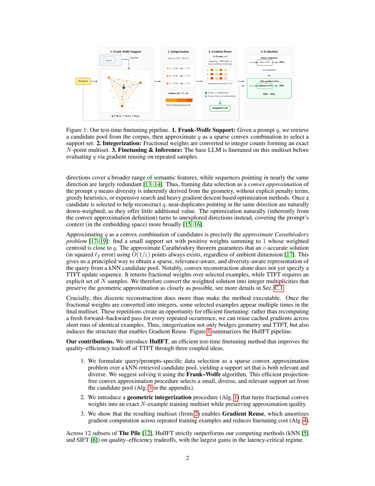 Efficient Test-Time Finetuning of LLMs via Convex Reconstruction and Gradient Caching