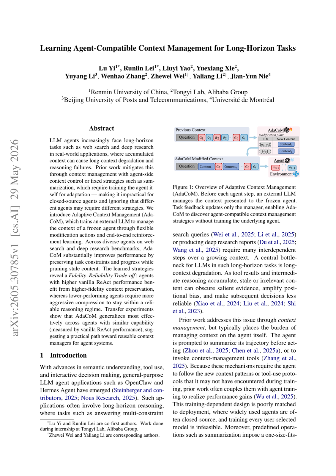 Learning Agent-Compatible Context Management for Long-Horizon Tasks