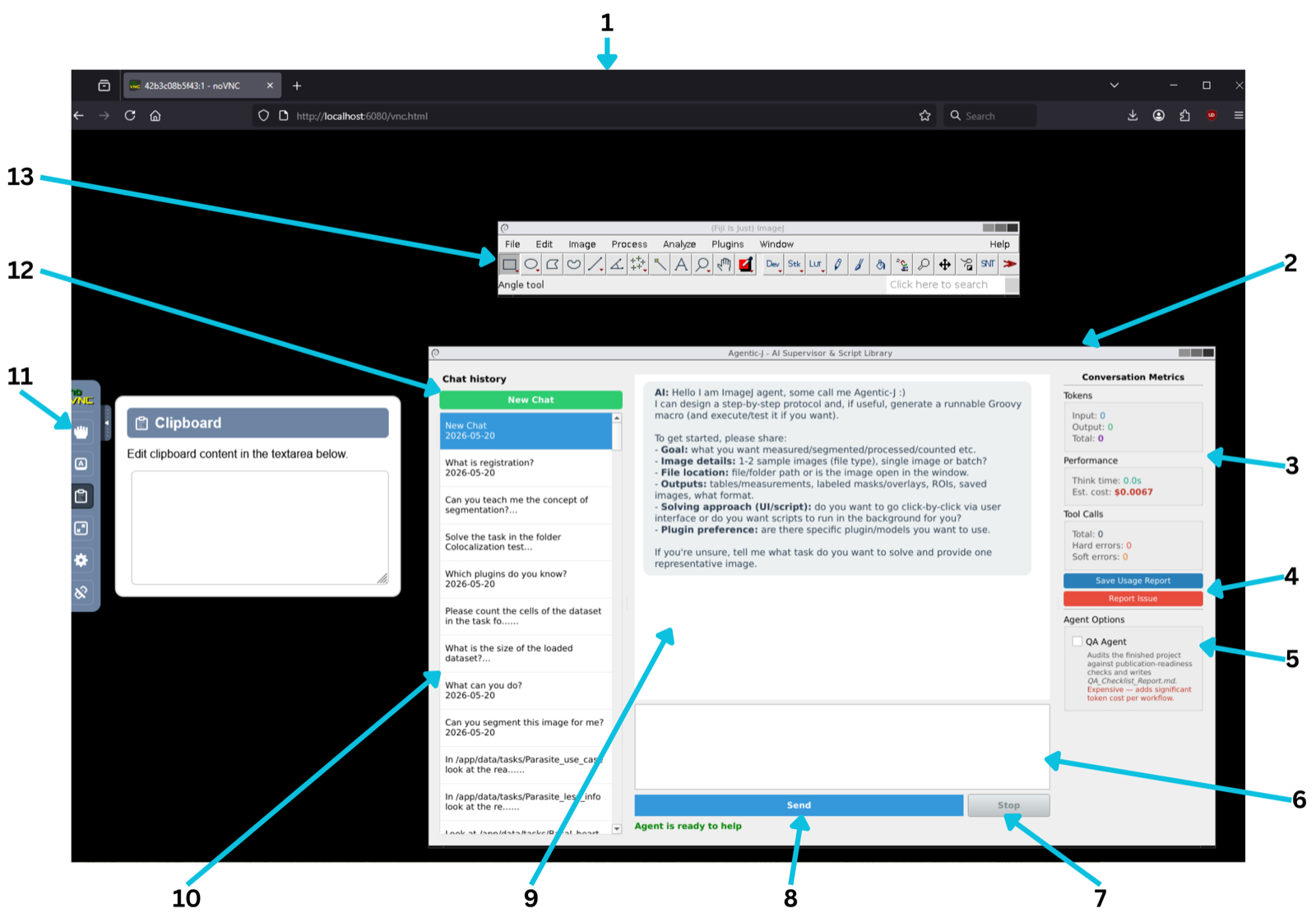 Agentic-J: An AI Agent for Biological Microscopy Image Analysis