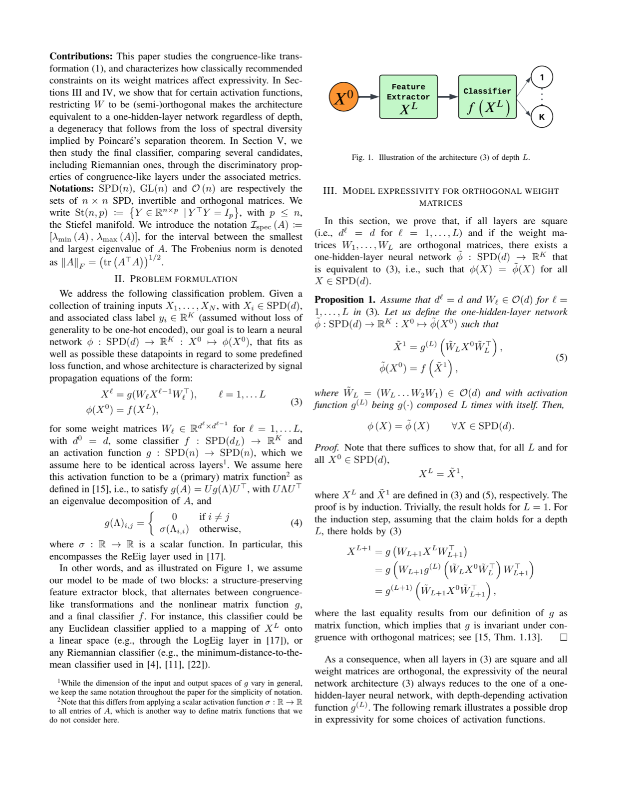 Expressivity of congruence-based architectures for DNNs on positive-definite matrices