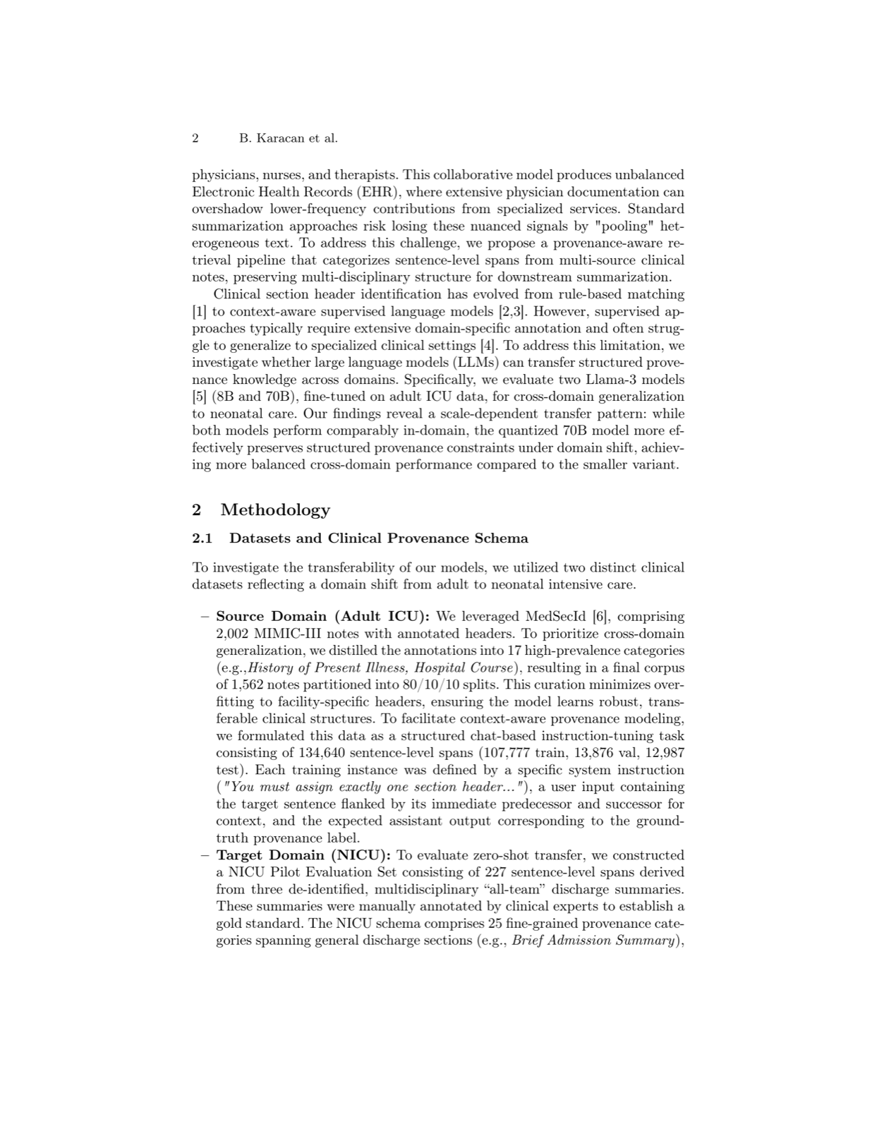 Towards Multidisciplinary Summarization of Hospital Stays: Efficient Sentence-Level Clinical Provenance Categorization