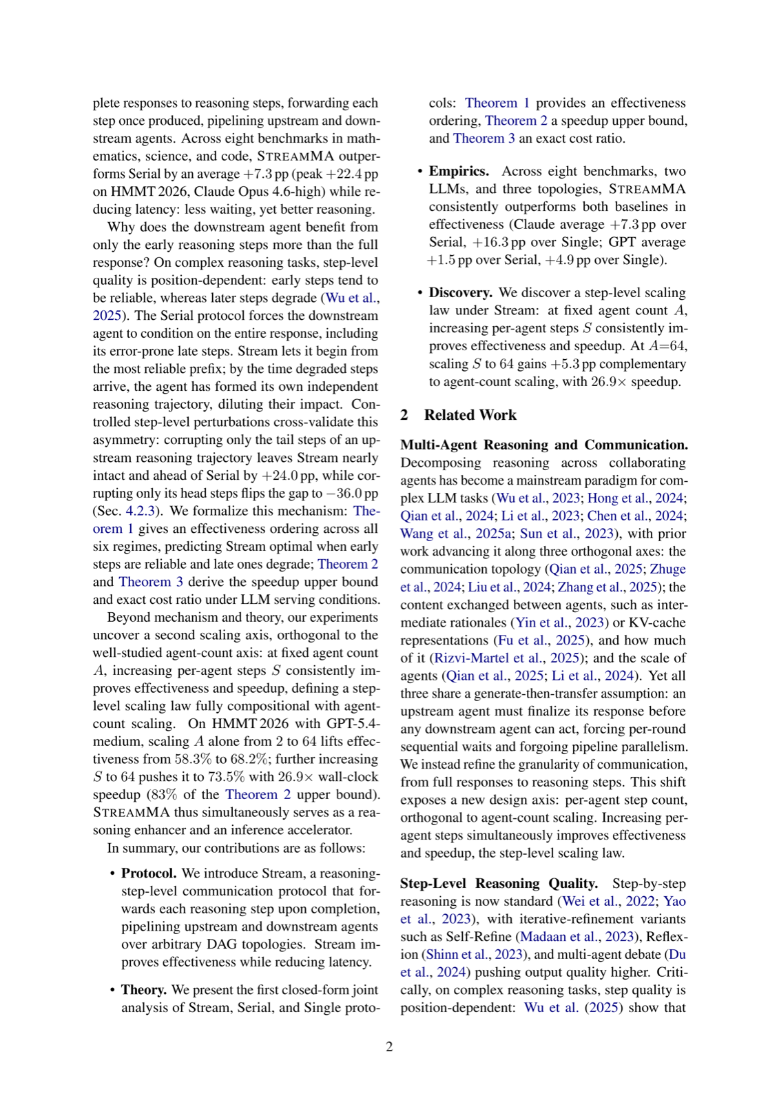 Streaming Communication in Multi-Agent Reasoning