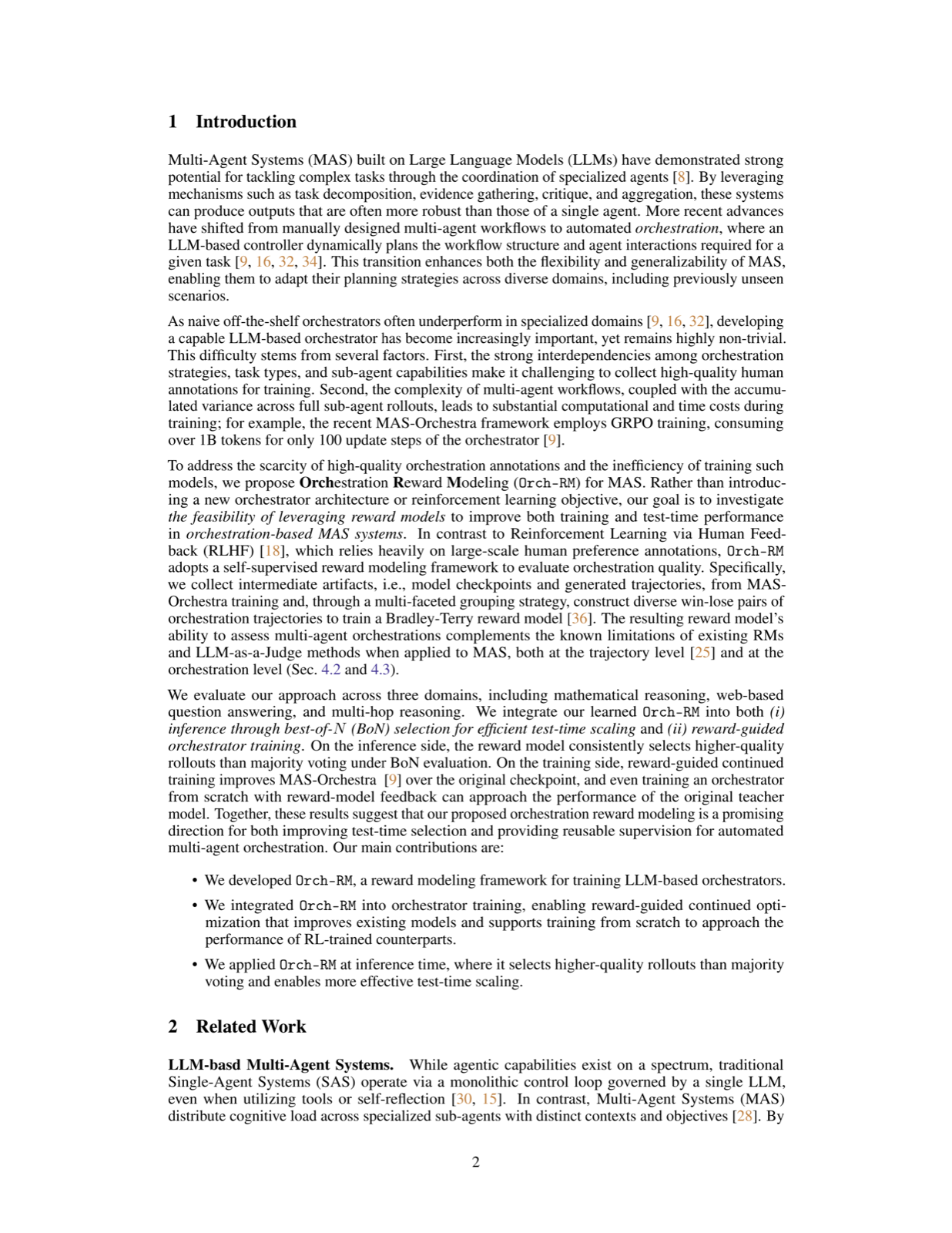 Reward Modeling for Multi-Agent Orchestration