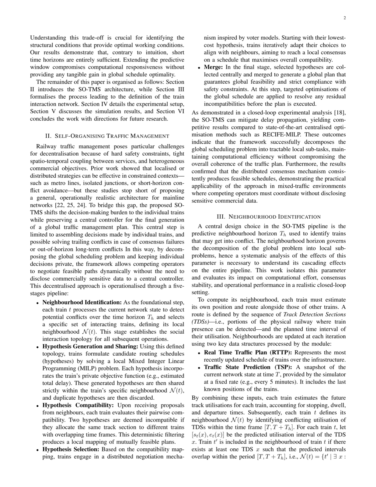 Effects of Social Interactions in Self-Organising Railway Traffic Management