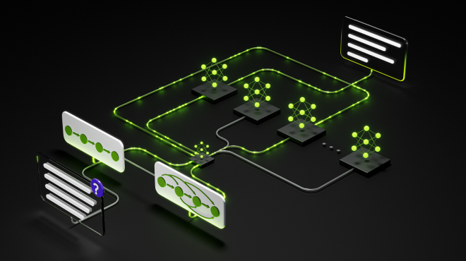 NVIDIA GB300 NVL72 server showing AI agent performance metrics
