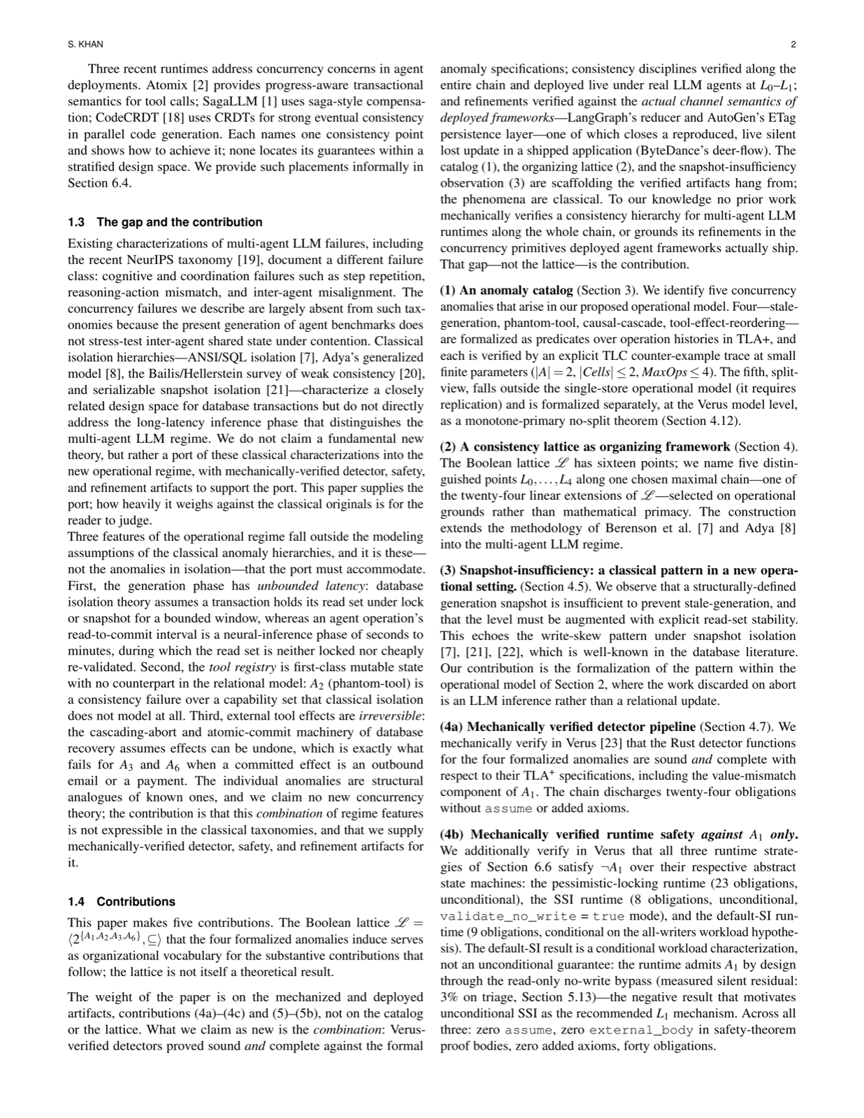 Verified Detection and Prevention of Concurrency Anomalies in Multi-Agent Large Language Model Systems