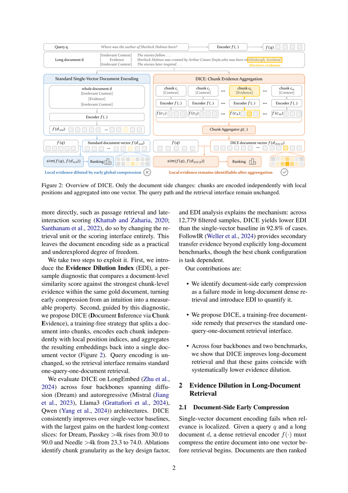 Lost in a Single Vector: Improving Long-Document Retrieval with Chunk Evidence Aggregation