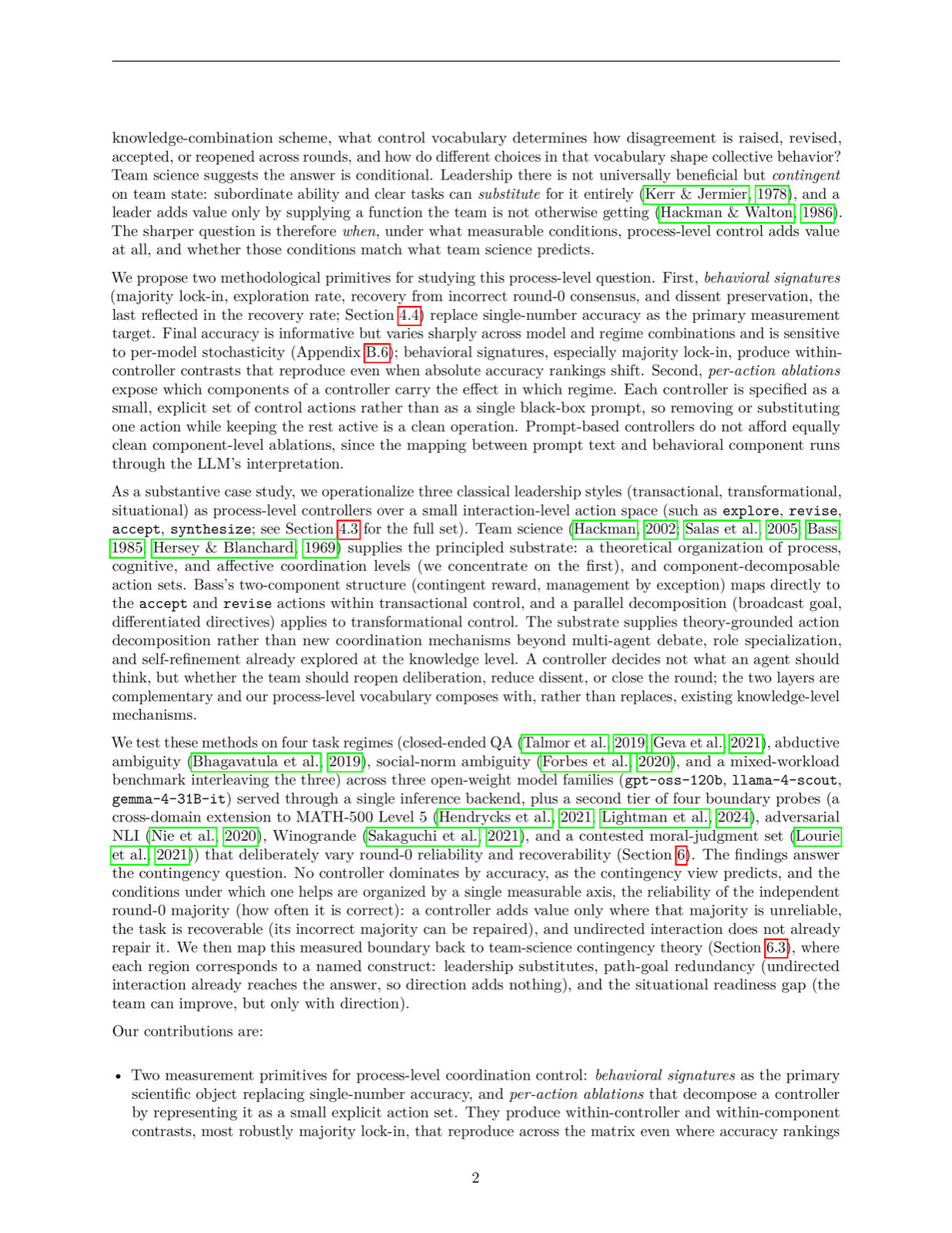 Leadership as Coordination Control: Behavioral Signatures and the Recovery-Advantage Boundary in Multi-Agent LLM Teams