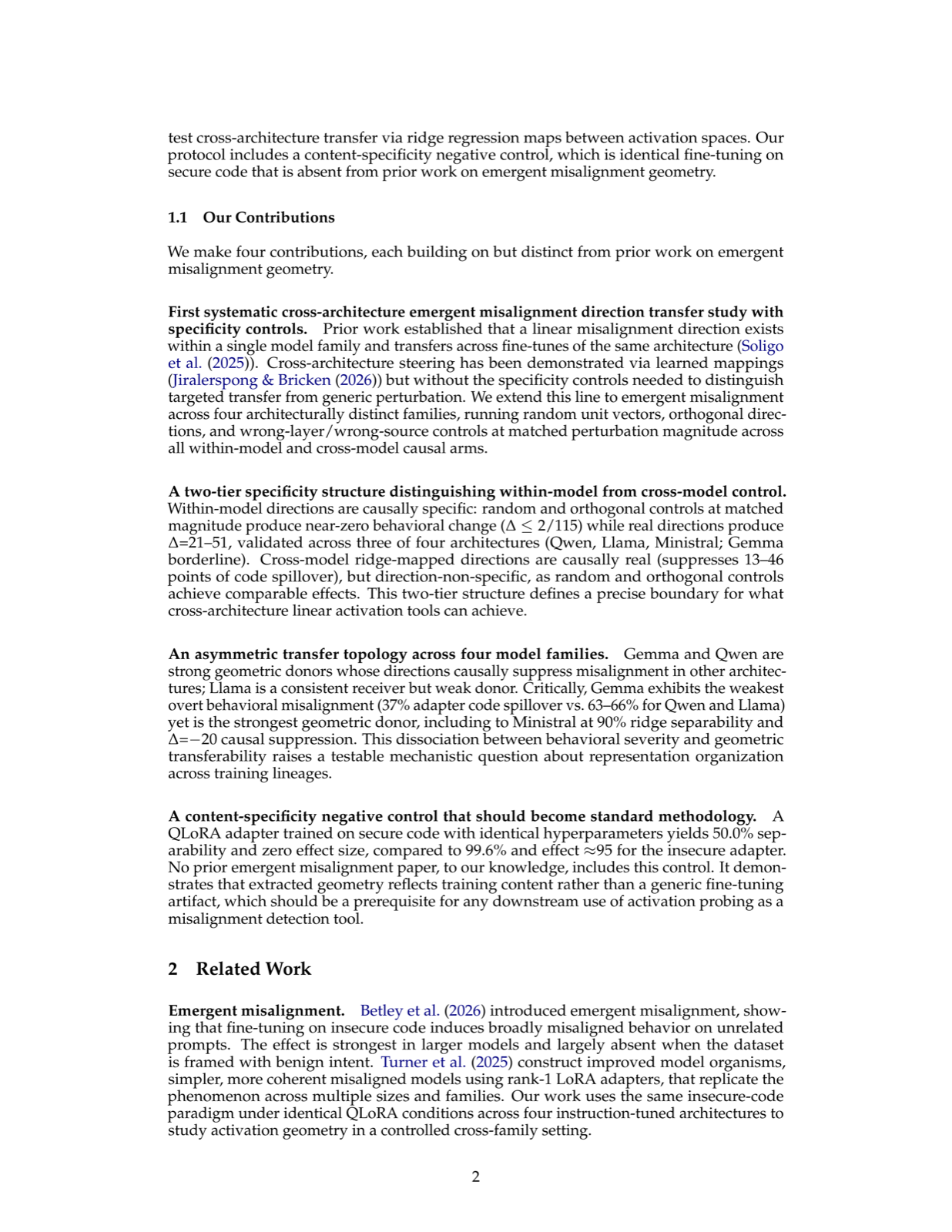 Actionable Activation Directions for Detecting and Mitigating Emergent Misalignment Across Language Model Families