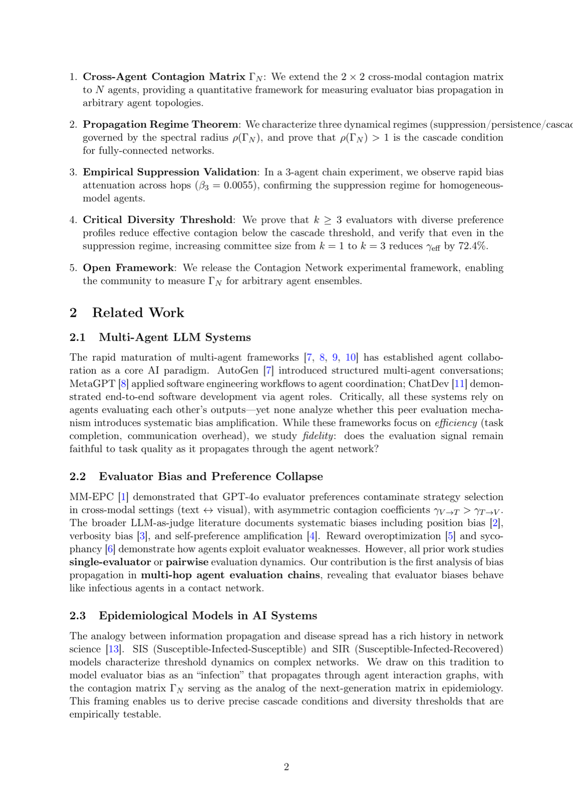 Contagion Networks: Evaluator Bias Propagation in Multi-Agent LLM Systems