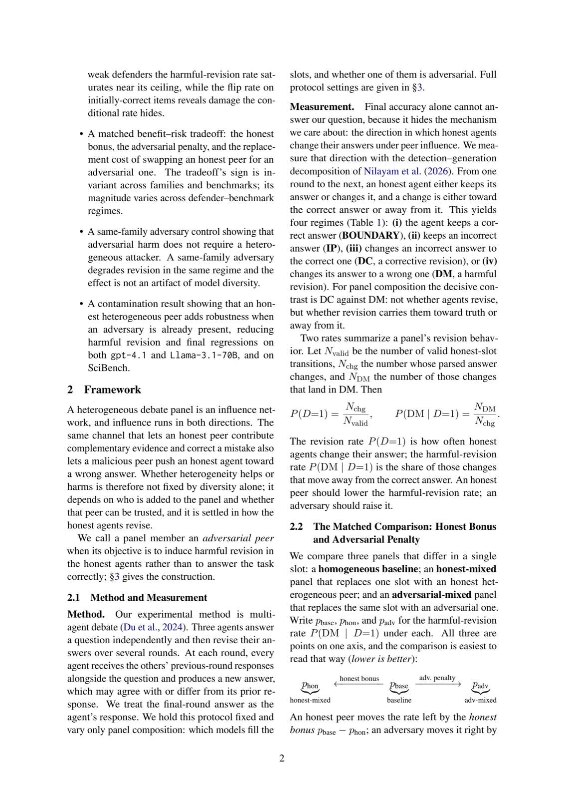 Heterogeneous LLM Debate Under Adversarial Peers: Honest Gains, Replacement Costs, and Resilience