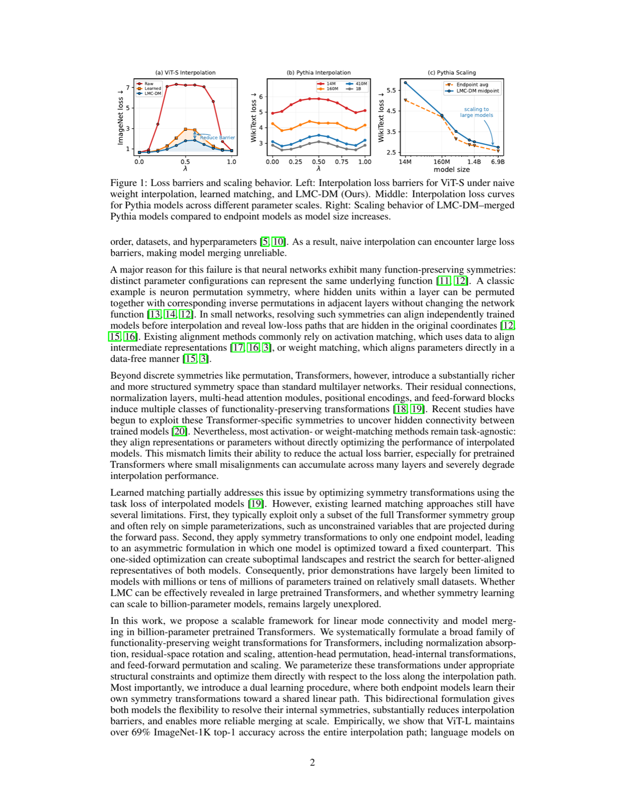 Scaling Linear Mode Connectivity and Merging to Billion Parameter Pretrained Transformers