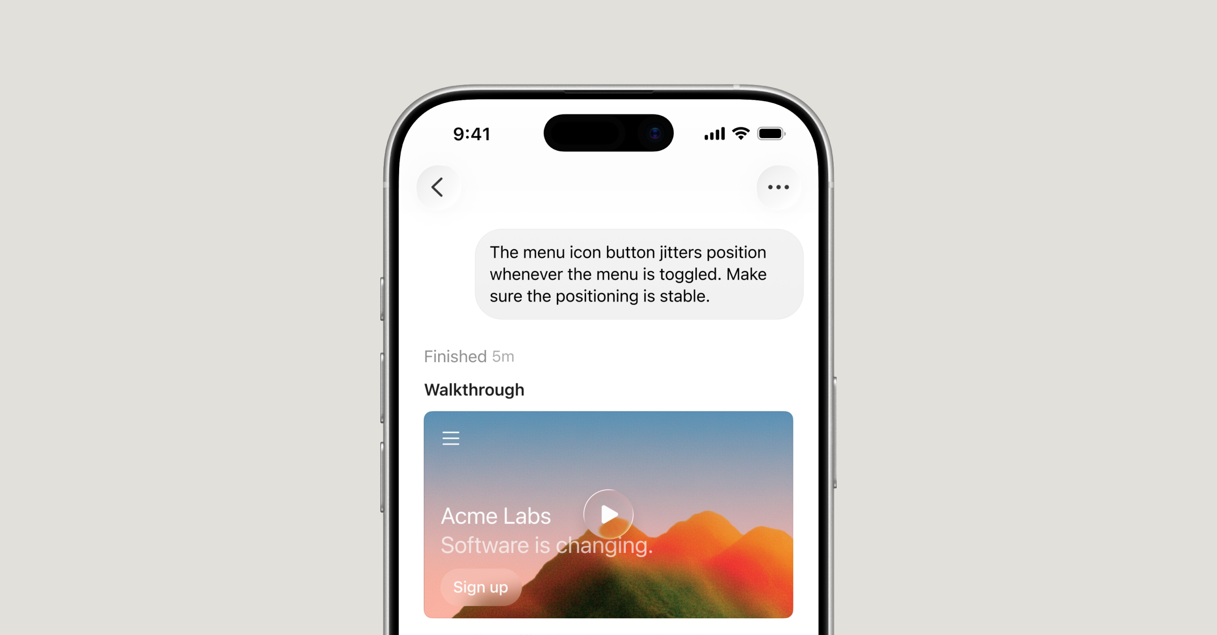 Cursor iOS app interface