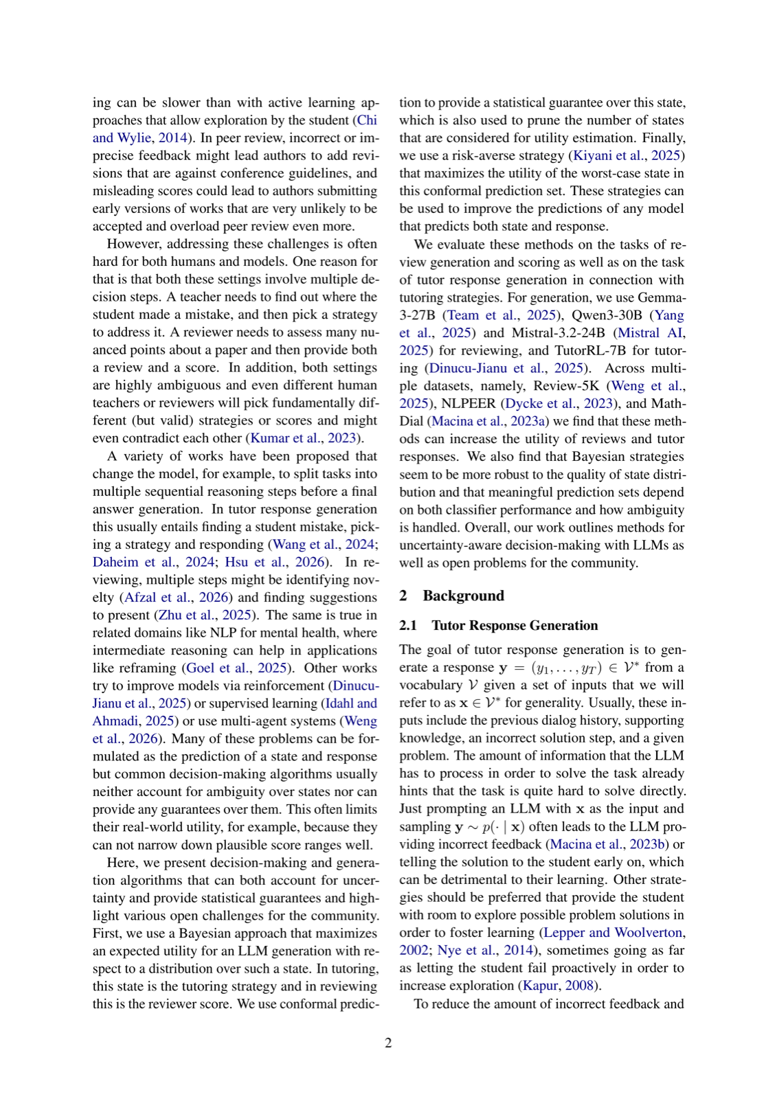Uncertainty-Aware Generation and Decision-Making Under Ambiguity