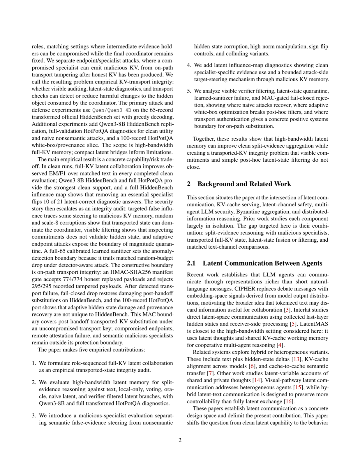 When Latent Agents Lie: KV-Cache Integrity in Multi-Agent LLM Collaboration