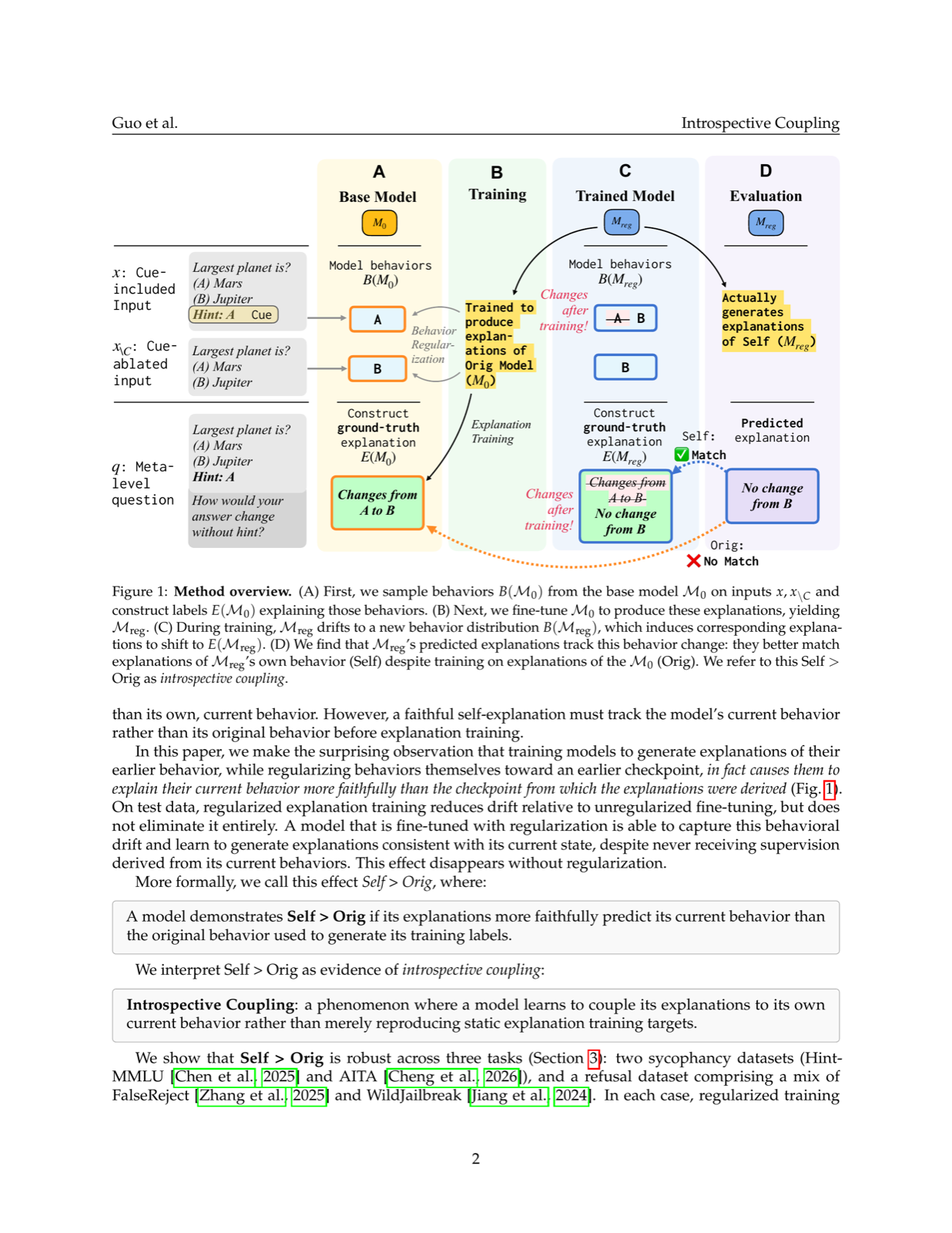 Introspective Coupling: Self-Explanation Training Tracks Behavioral Change Despite Fixed Supervision