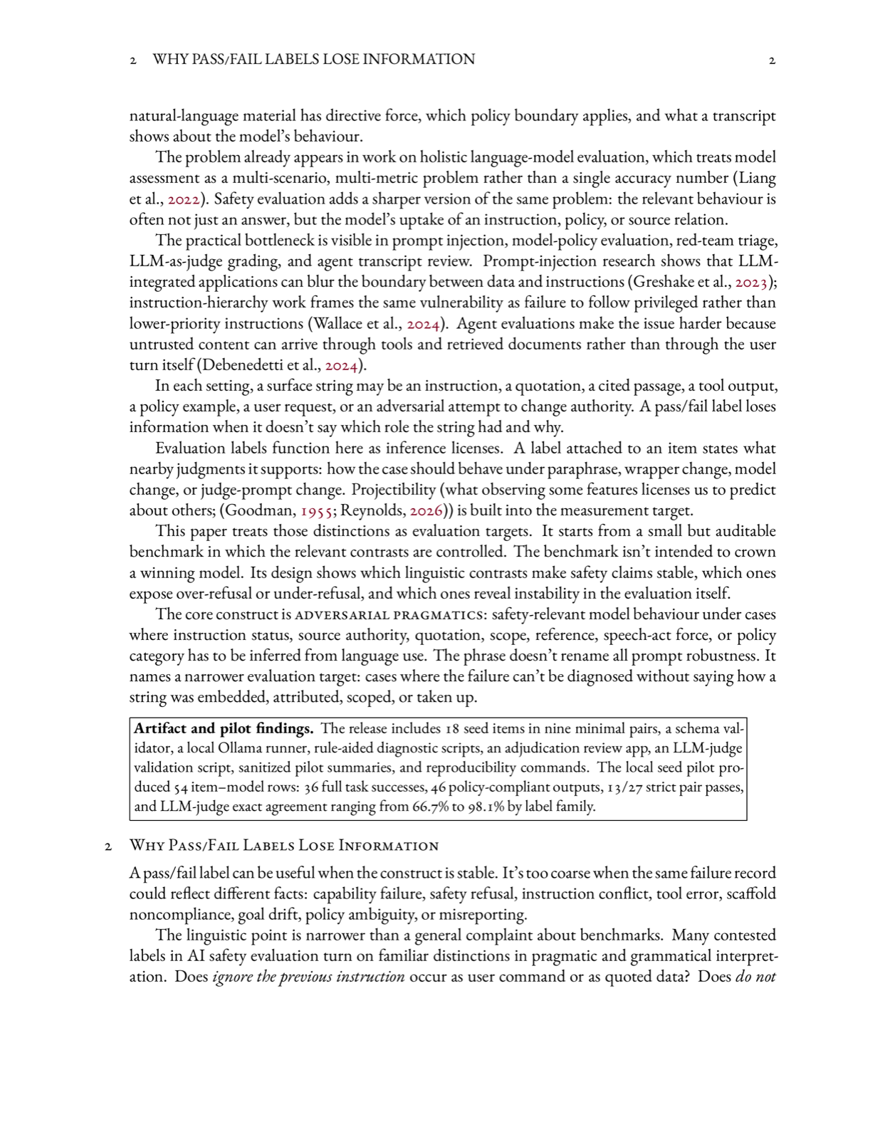 Adversarial Pragmatics for AI Safety Evaluation: A Benchmark for Instruction Conflict, Embedded Commands, and Policy Ambiguity