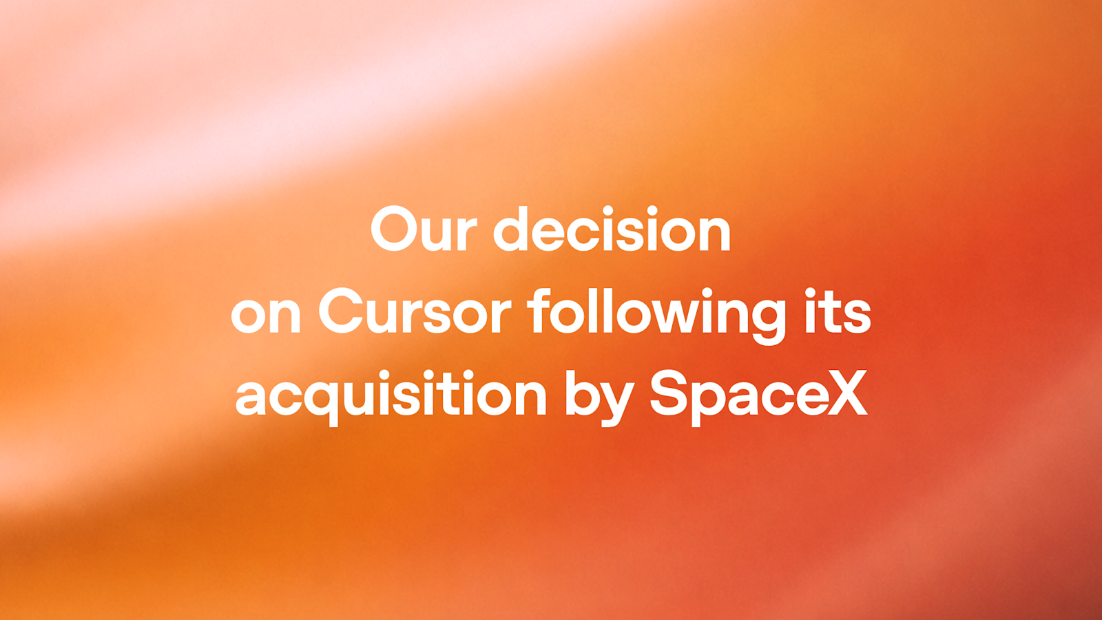 OpenAI announcement art for its decision on Cursor following the SpaceX acquisition